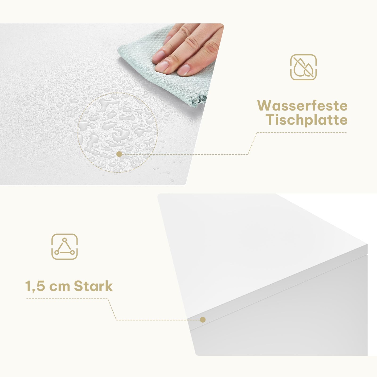 eSituro Schreibtisch mit Schubladen, Computertisch, Bürotisch, PC Tisch für Kinder & Schlafzimmer mit Minimalistischem Design, 100x50x75 cm, Weiß