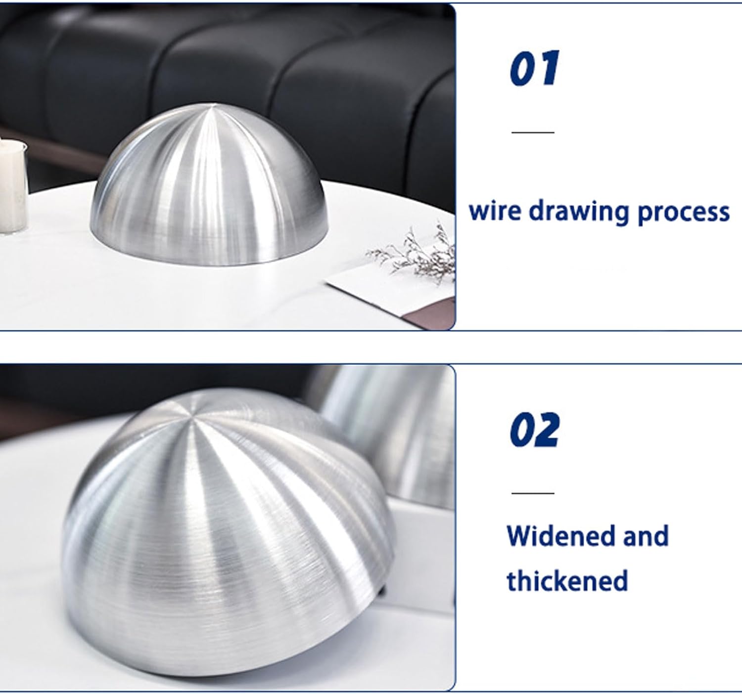 1 Piece Silver Brushed Stainless Steel Half Sphere Gazing Ball – Hollow Reflective Hemisphere for Garden Gate, Stair Handrails, and Shopping Mall Wall Decoration(Size:15.74in/40cm)