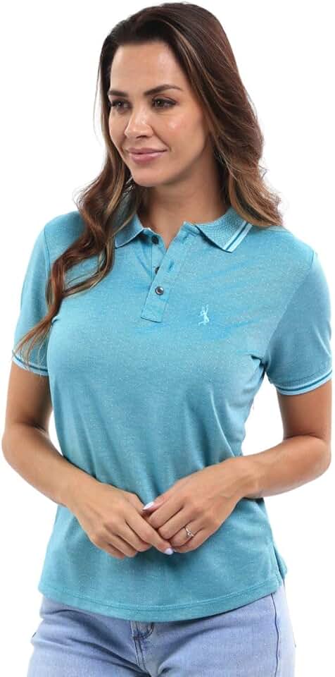 Camisa Polo Feminina Piquet Viscose Dry Premium Leve Acinturada Básica Casual Conforto Elegância Praticidade trabalho dia a dia