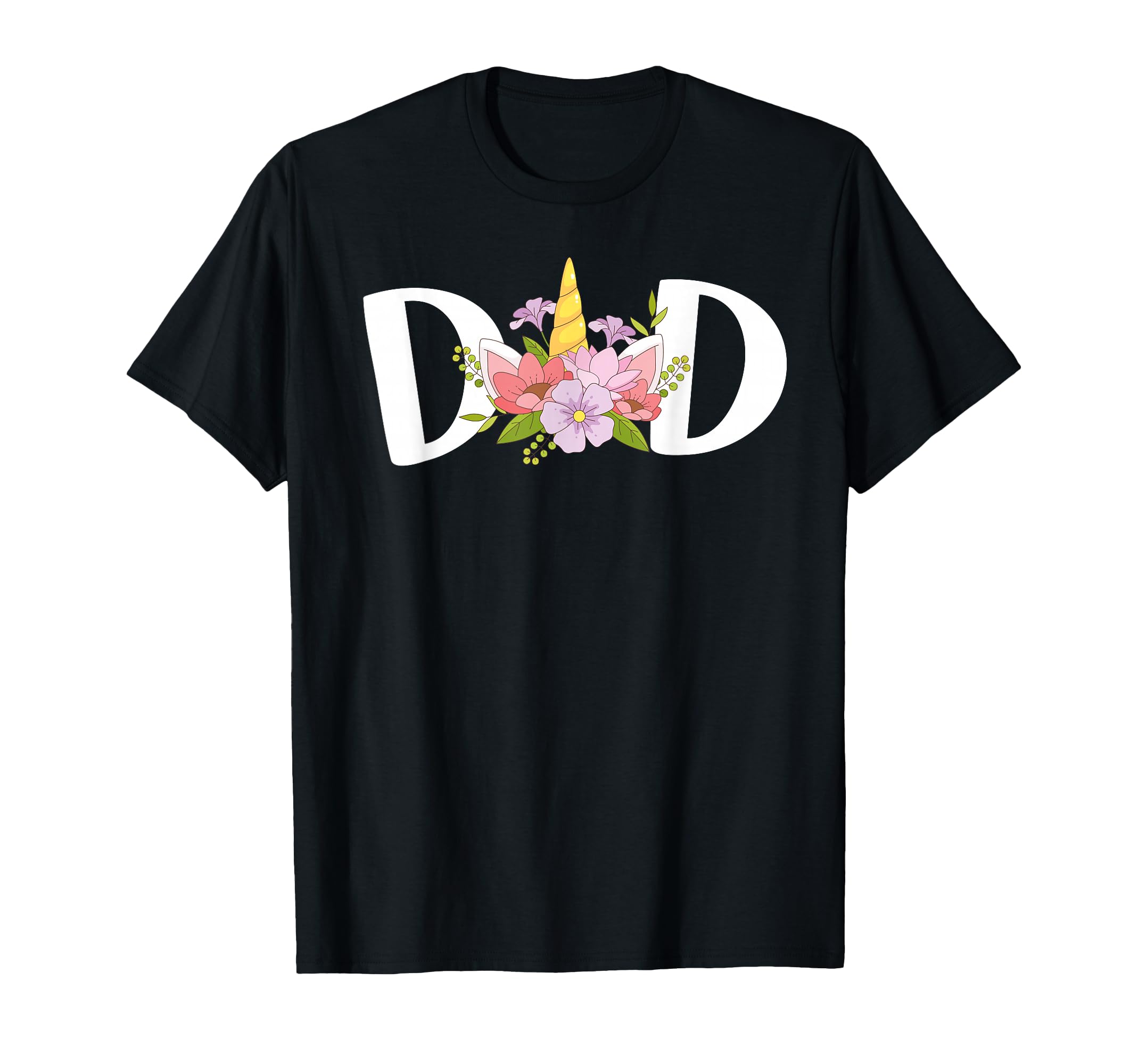 Dad Unicorn Floral Birthday Matching T-Shirt