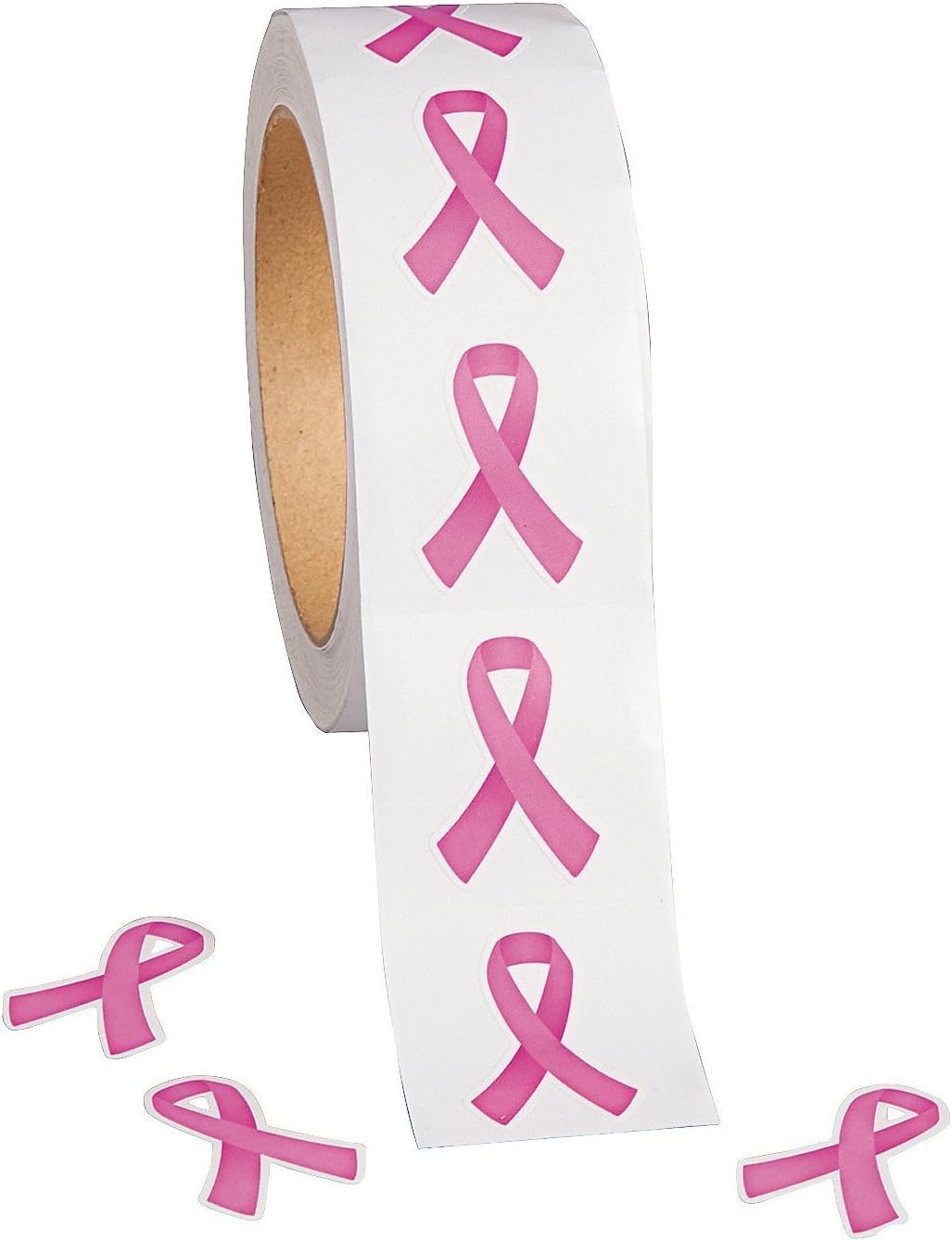 OrangeTag 500 PINK RIBBON Stickers BREAST CANCER AWARENESS/Great for Invitations Badges...
