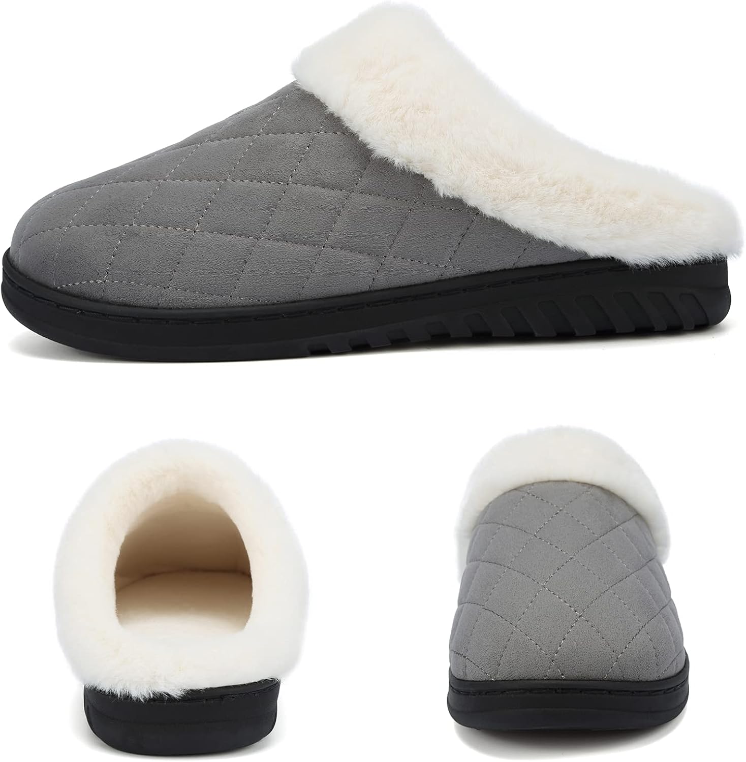 Topwolve Pantofole Uomo Donna Morbido Ciabatte in Memory Foam Antiscivolo  Caldo Scarpe Inverno Peluche per Interno Esterno Unisex lencicol Scarpe Moda