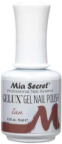 Mia Secret Gelux Soak-off gel esmalte de uñas color Tan - Esmalte de gel curado con lámpara de uñas - Esmaltes para uñas en gel de larga duración