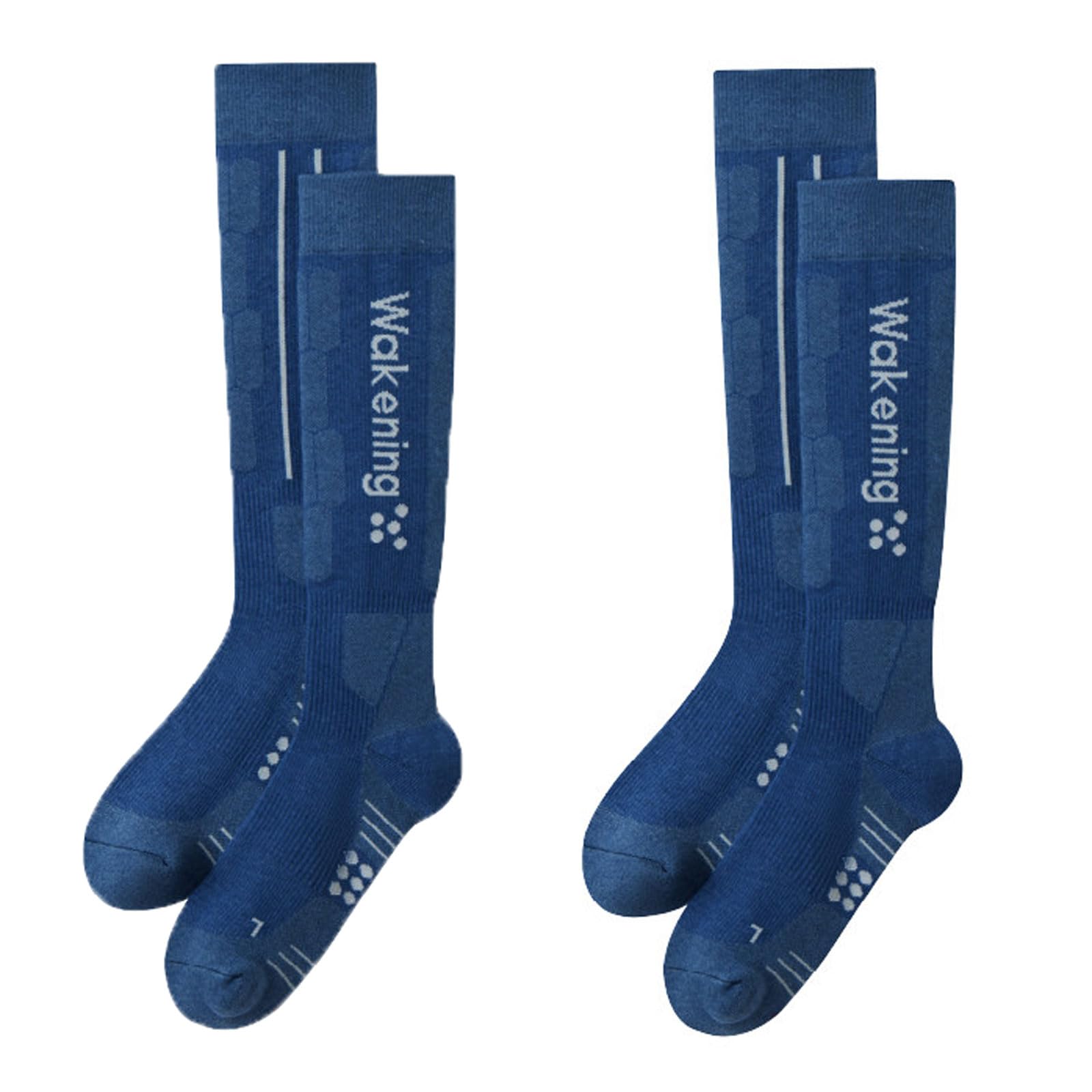 2 Paires Chaussettes de Ski de Compression Hommes Femmes Haute Performance Thermiques Chaussettes d'hiver Respirantes et Confortables Hautes au Genou pour Ski Randonnée Chasse Temps Froid