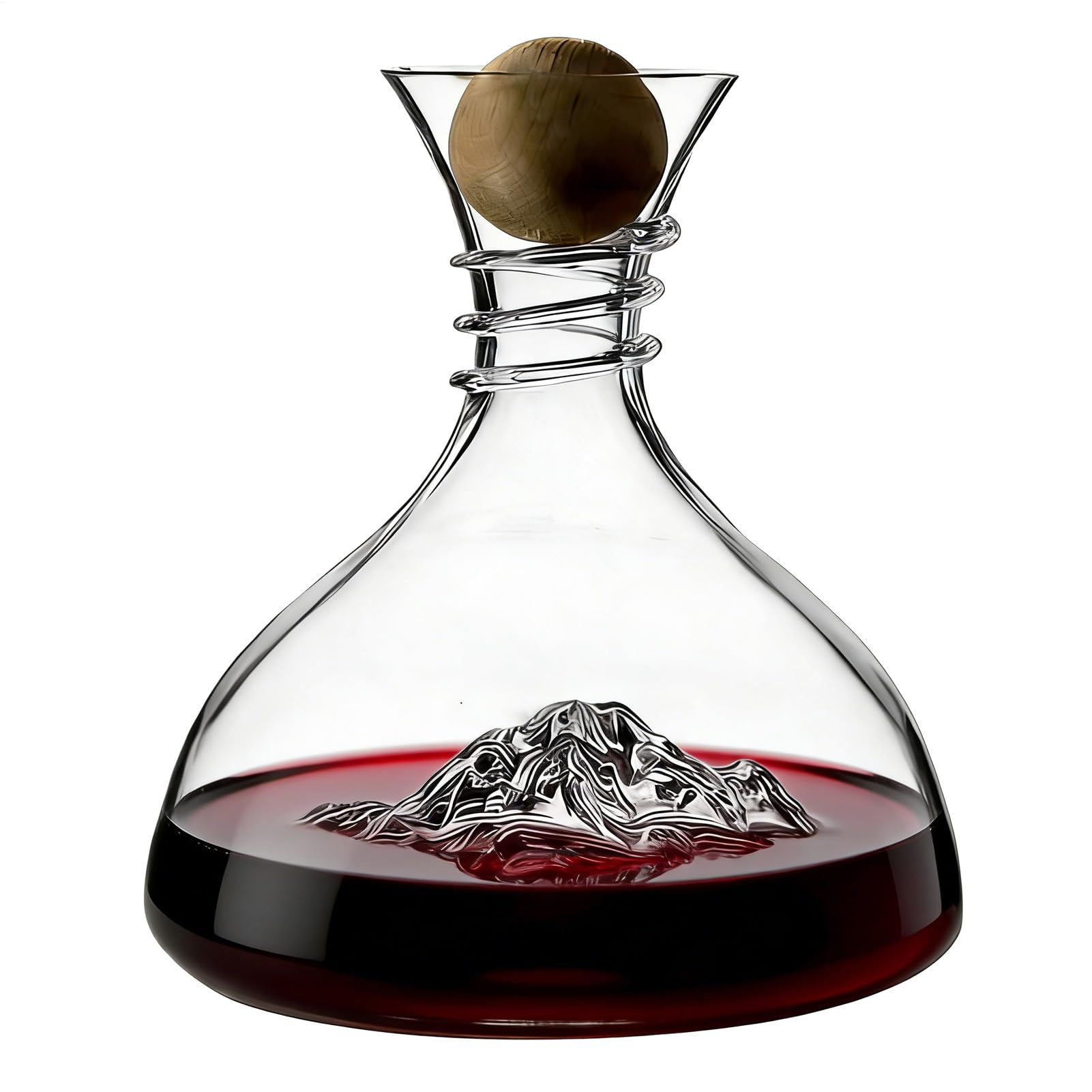 Przenośna karafka do wina, duża pojemność, napowietrzacz do wina, 1800 ml, karafka ze szkła kryształowego z szeroką podstawą, akcesoria barowe dla kolekcjonerów domowych, restauracji, do degustacji