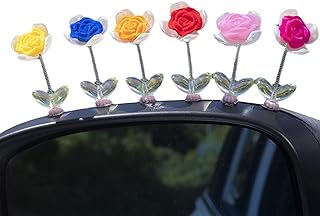 Decorações de carro,Carro Agitando Rosas Primavera - Dança flores brinquedo bobbleheads para painel do carro bobble cabeça brinquedo para decorações do carro janela painel do carro Bensil
