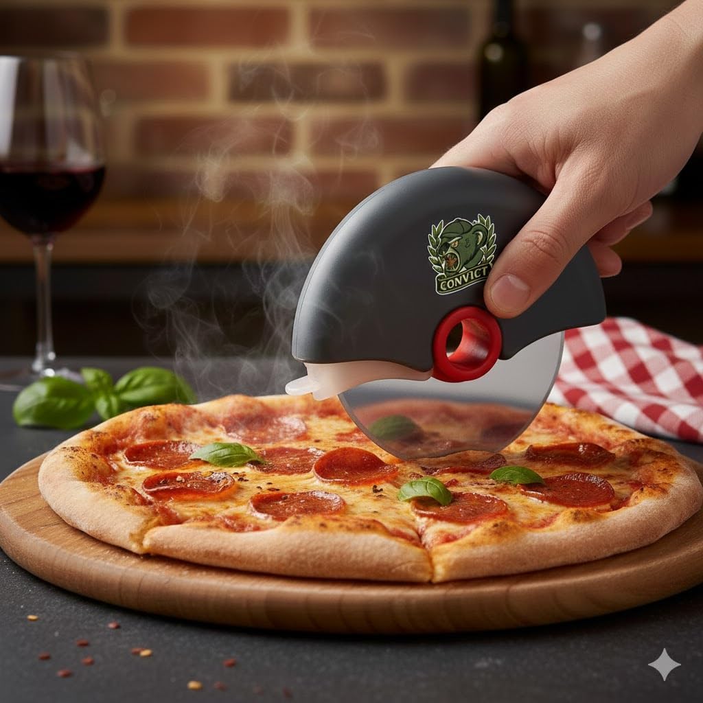 Custom Pizza Cutter Wheel with Protective Cover – Personalized Stainless Steel & Plastic Pizza Wheel with Logo, Bulk Promotional Pizza Accessories for Restaurants & Corporate Branding (50)