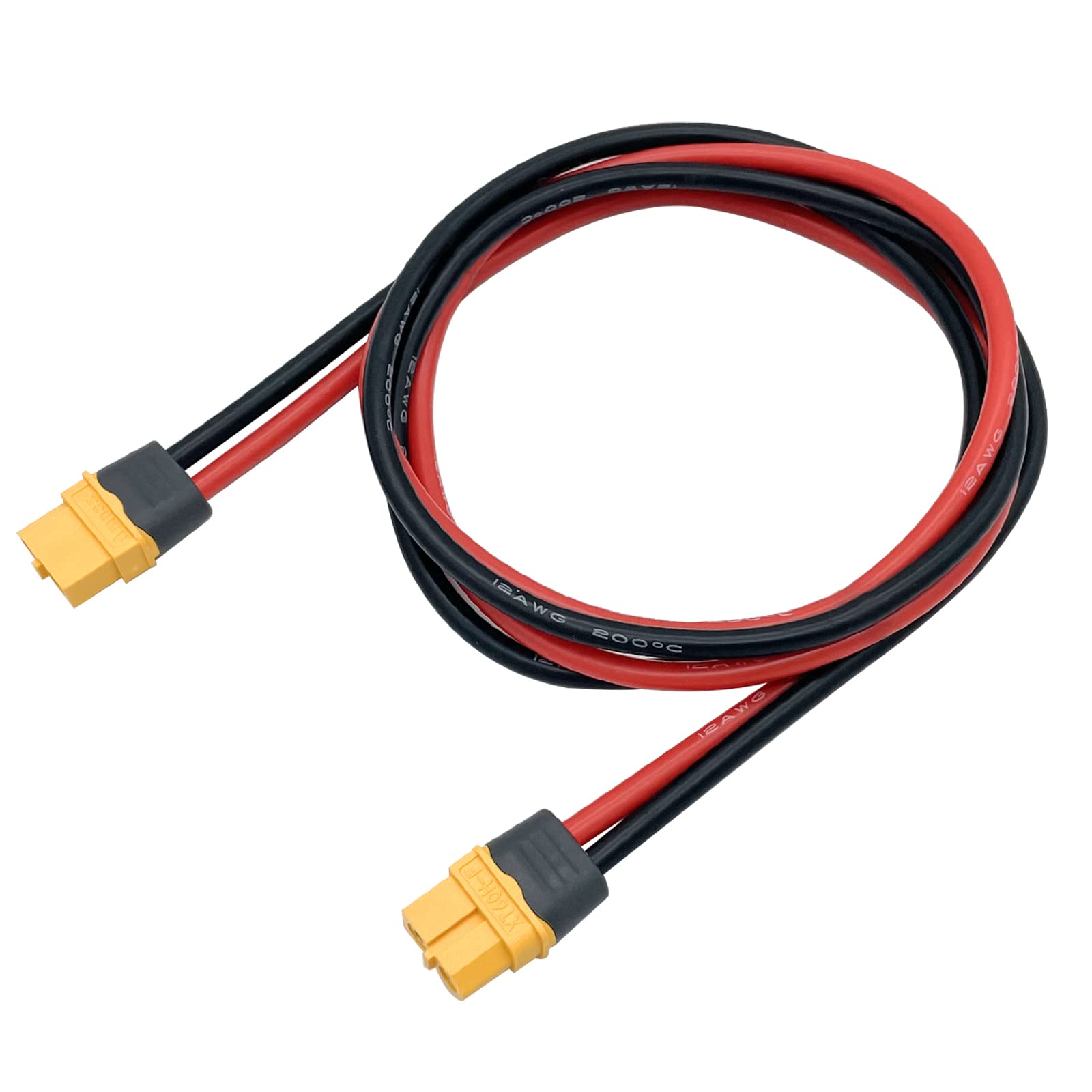 XT60 Câble d'extension mâle vers femelle 12 AWG pour batterie télécommandée et drones FPV Connecteur de batterie au lithium