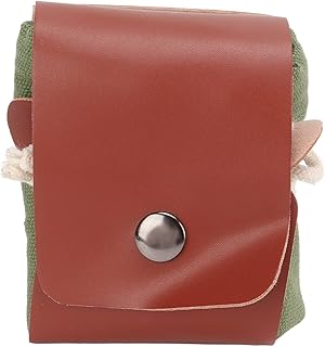 Zerodis ウエストバッグ折りたたみウエストバッグpuレザーレザー耐久性金属バックル大容量ハイキング薪拾い収穫用収穫用軽量男女兼用ベルト装着可フォレスター