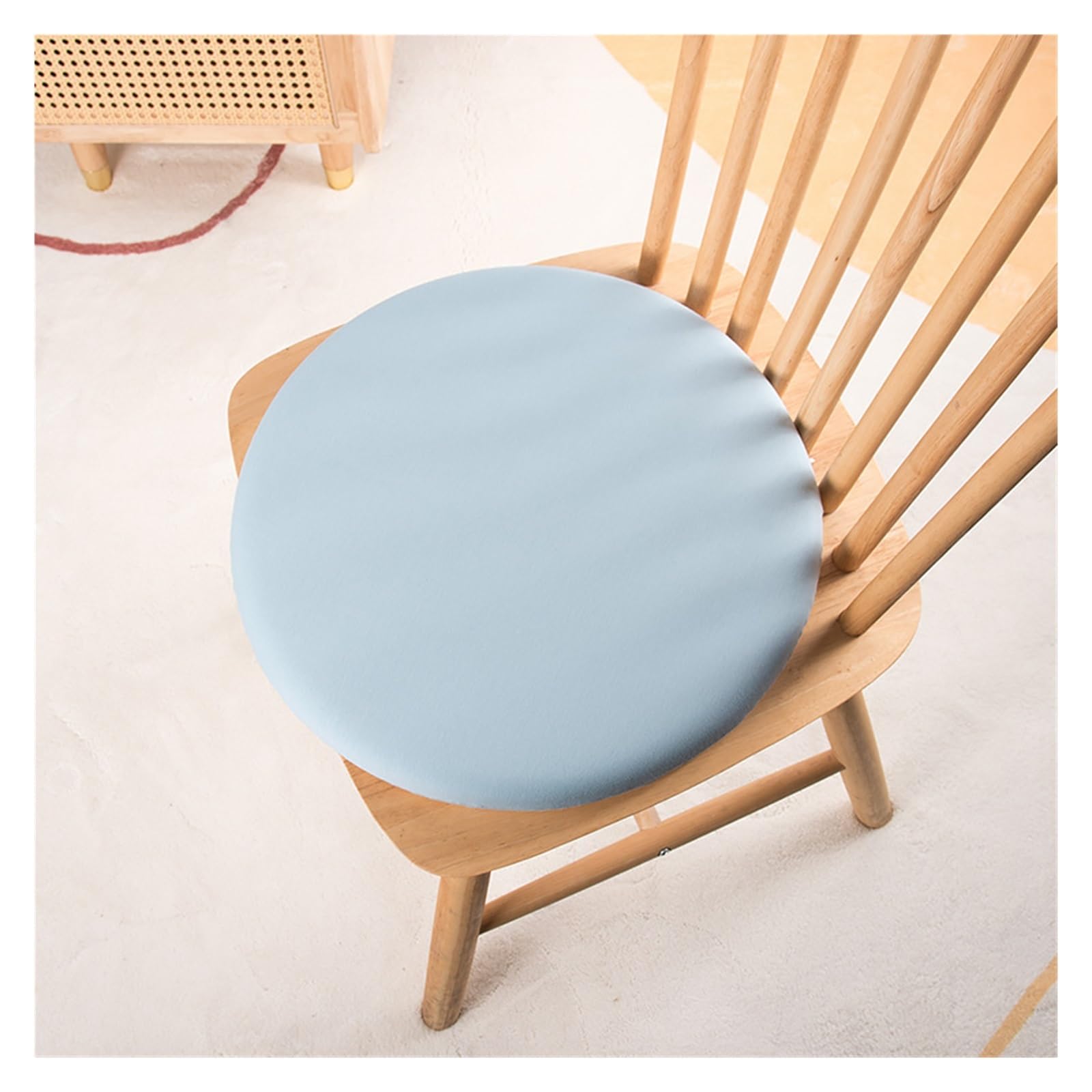Ergonomiczna poduszka do siedzenia z pianki z pamięcią kształtu, antypoślizgowa, zdejmowana pokrywa, idealna do biura, jadalni i kuchni, niebieska, 45 x 45 x 4,5 cm, dla komfortu i wsparcia