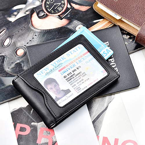 Kinzd Slim Wallet With Money Clip Rfid Blocking Minimalist Bifold Wallet For Men Genuine Leather Front Pocket Card Holder #TOP6