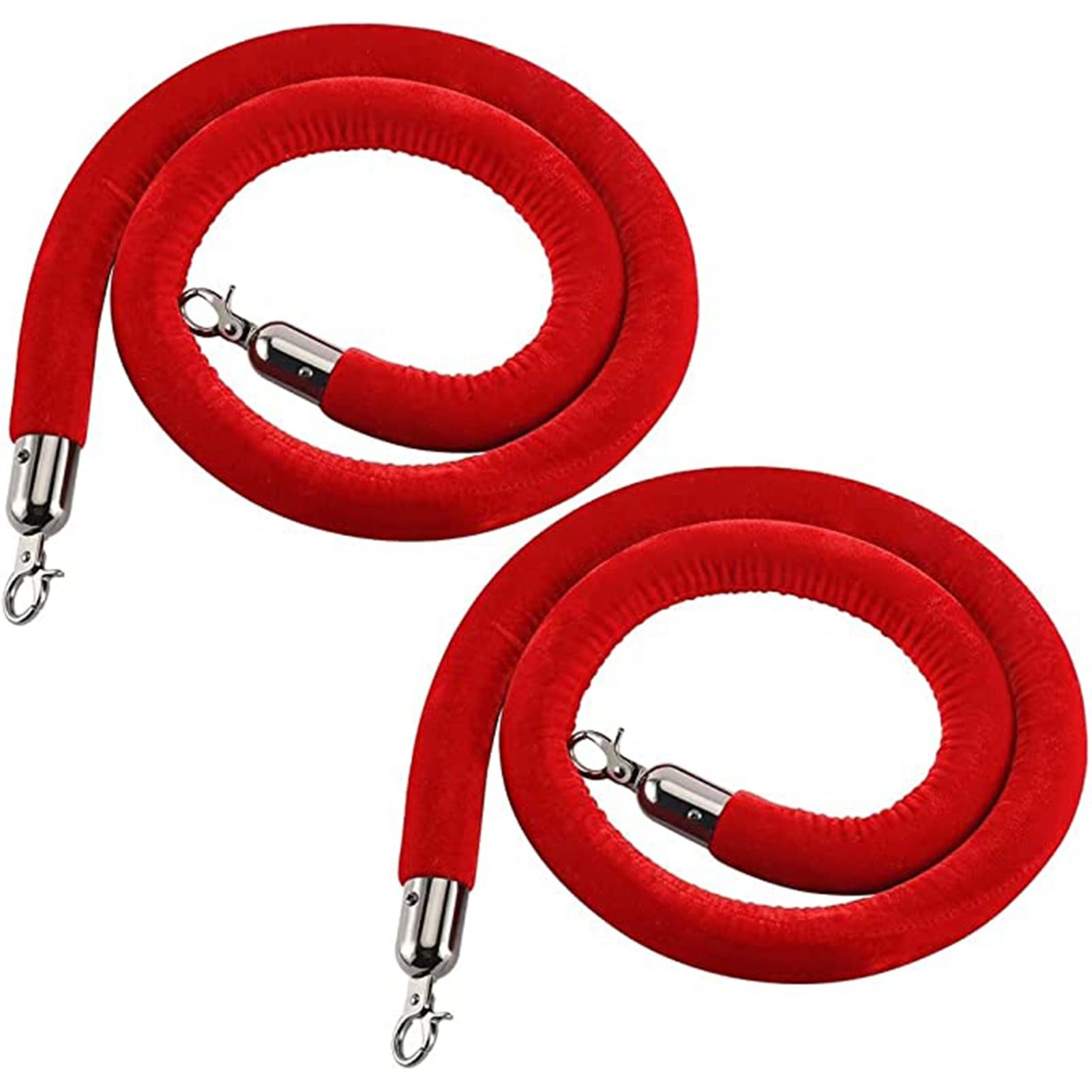 Commercial VIP Queue Stanchion Rope 4.9ft Red Velvet Crowd Control Ber Safety Ropes for Events Grand Openings and Queue Management