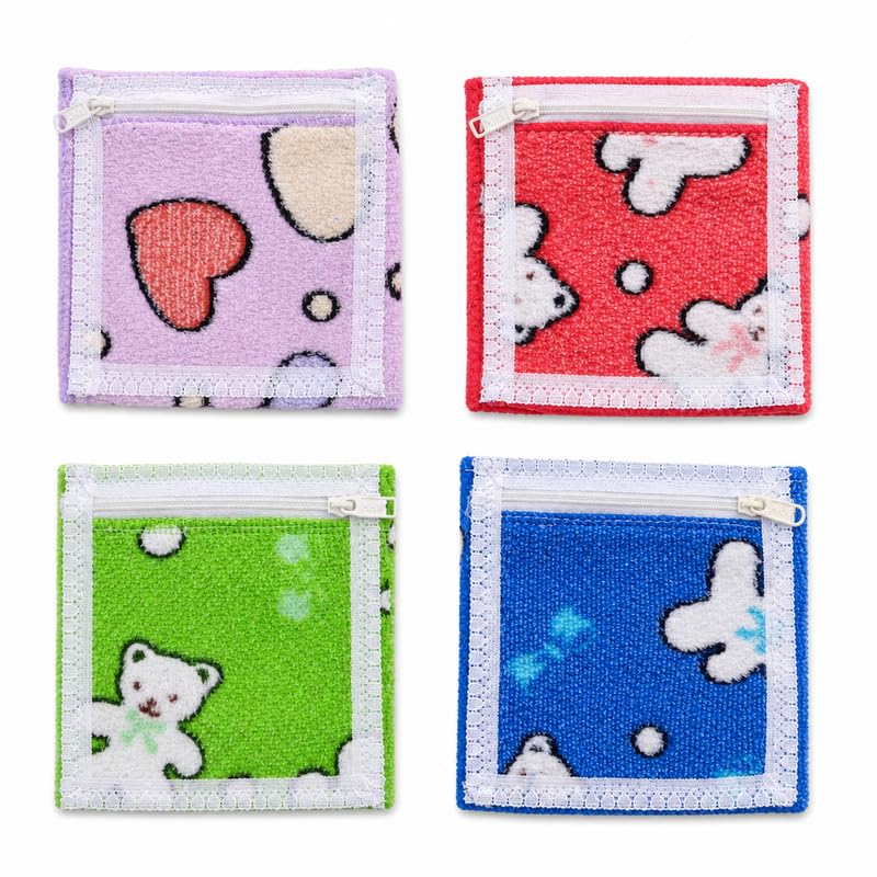 Women Cotton Handkerchief with Zipper Pouch Design | Soft & Absorbent Multi-Color Kids Hanky for Face Wipe, School & Daily Use | Random Cute Prints & Colors Pack-image-41