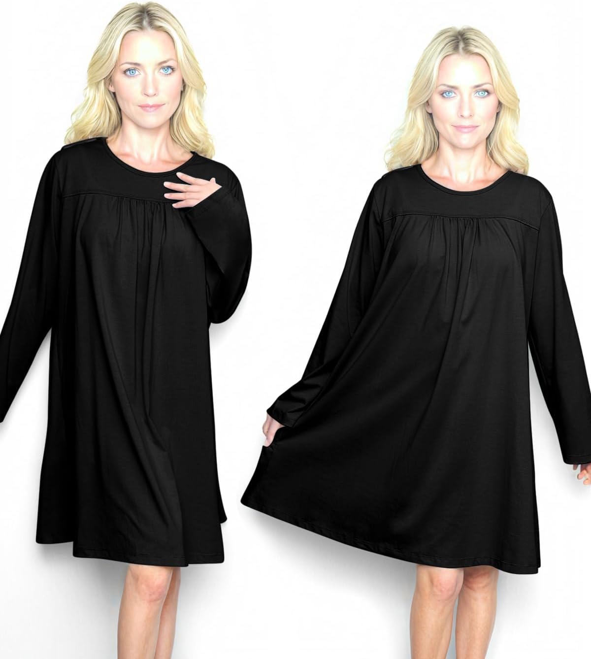 Open Back Hospital Gowns for Women Long Sleeve Open Back Dress Nursing Gowns Post Shoulder Surgery Dress