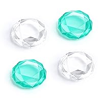 Vista 1 de DLseego Diamond 3D Thumb Grips Caps Design for Switch & Switch Lite & Switch OLED Joy Con Crystal Clear Console Joystick Cover 4PCS - Clear and Green