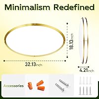 Vista 65 de Lámpara de techo LED de 13 pulgadas de montaje empotrado, luces de techo ajustables de 2700K/3000K/3500K/4000K/5000K, iluminación regulable