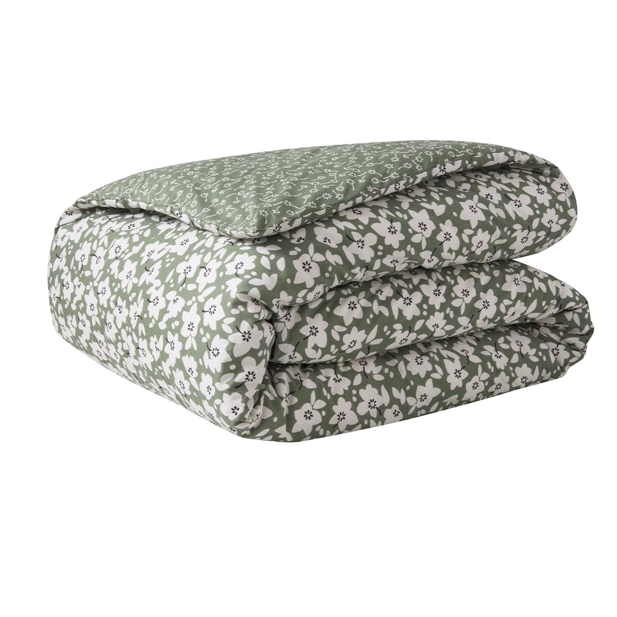 Printed Lyocell Duvet Cover, Emma, 240 x 220 cm, Origin, Khaki Green - Image 2