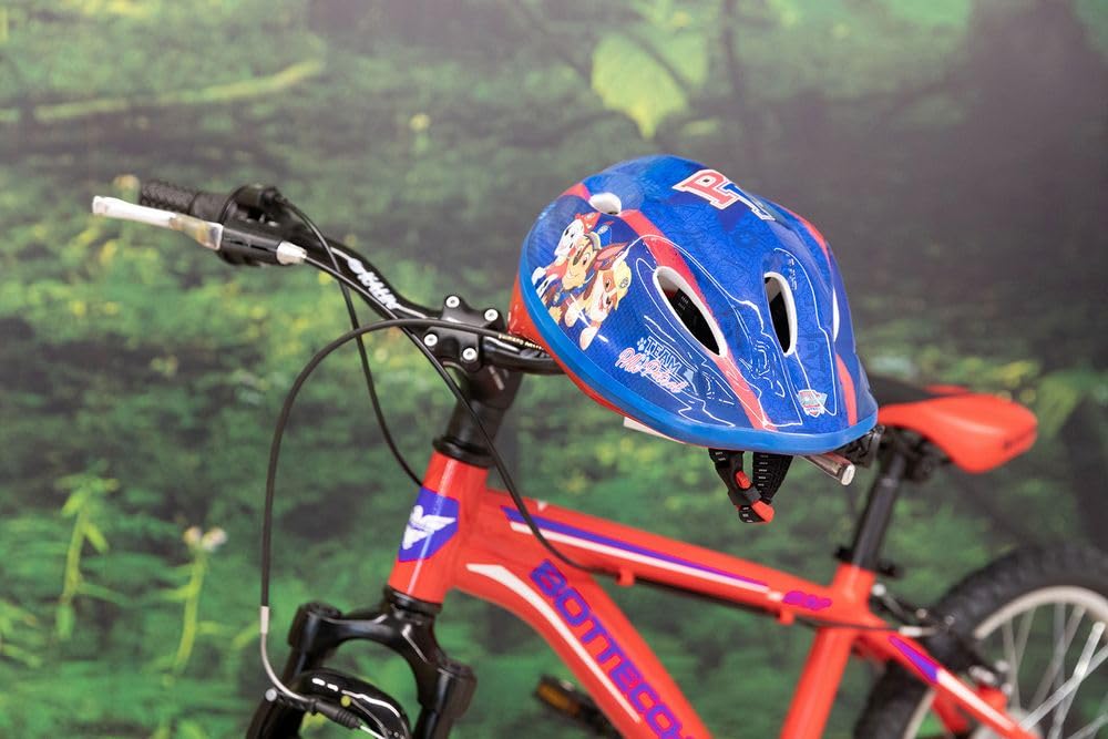TataWay - Casque de vélo Enfant, Graphique Paw Patrol, Réglable 52-56 cm, Fermeture à Clip, Bleu, Taille 52-56 cm, Plastique