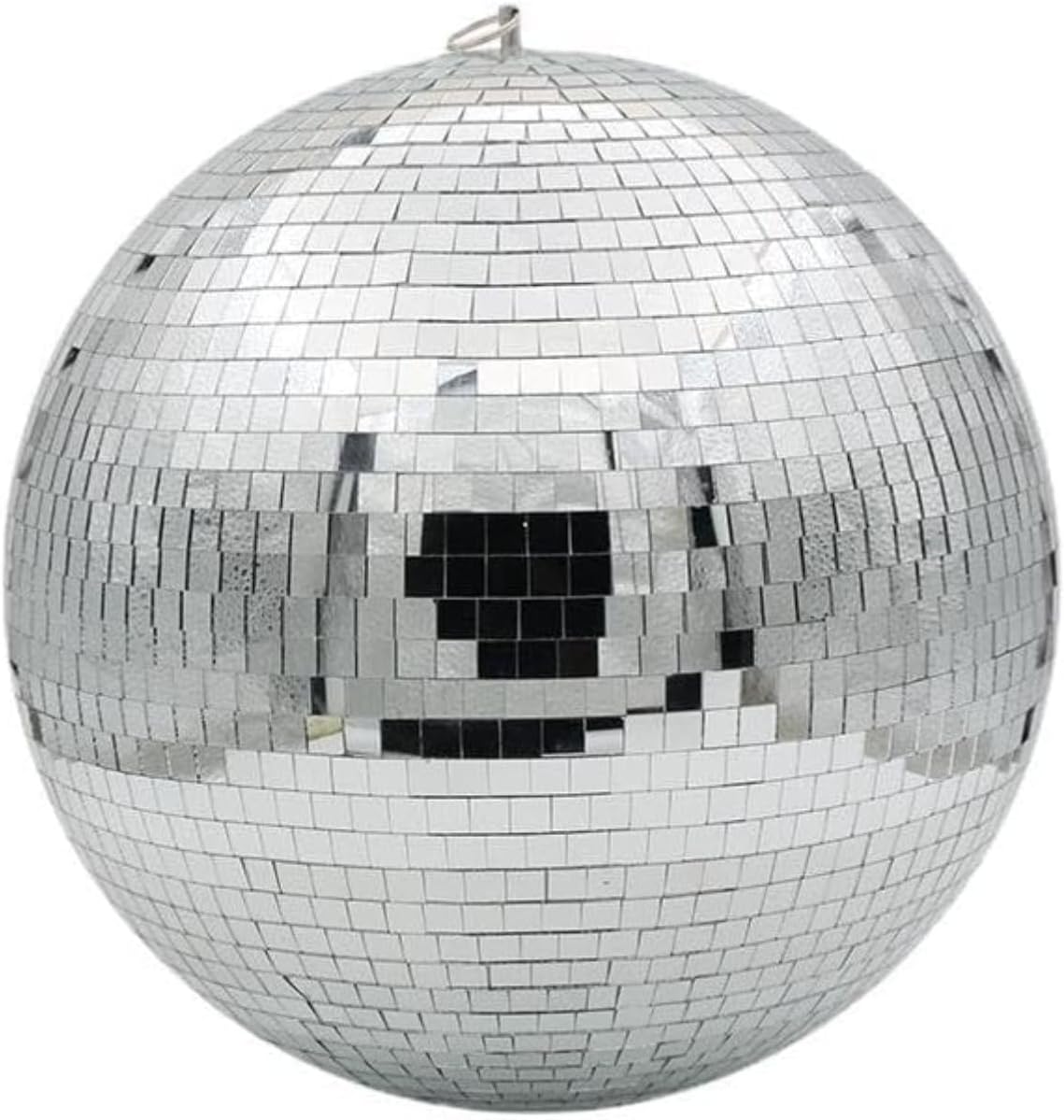 シルバー輝くハンギングミラーディスコボール 30cm 360&deg;反射光演出 パーティー/ホームデコ/店舗ディスプレイ対応 軽量耐久 イ