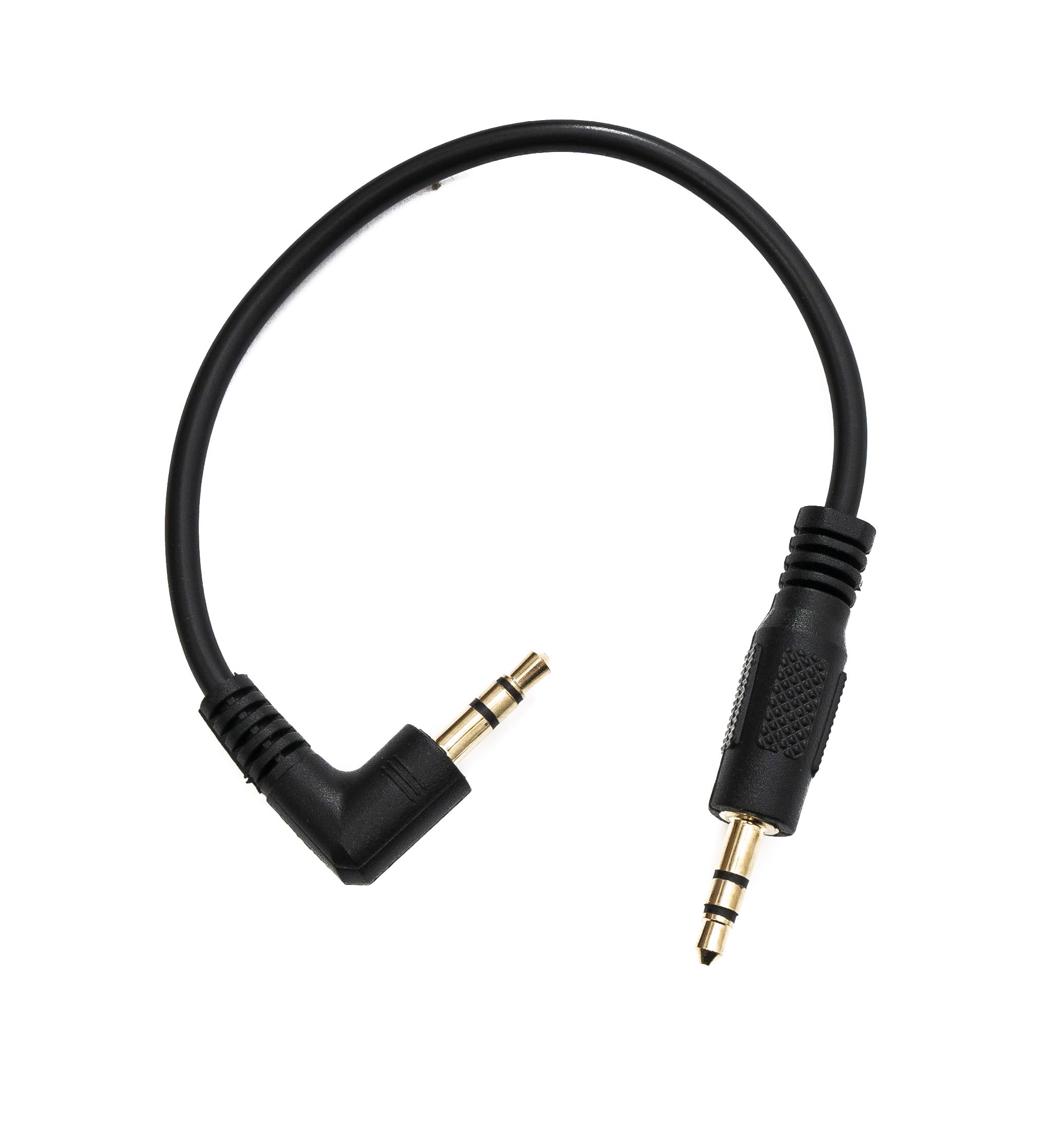 System-S Kabel audio jack 15 cm 3,5 mm TRS wtyczka do wtyczki kątowa AUX czarny