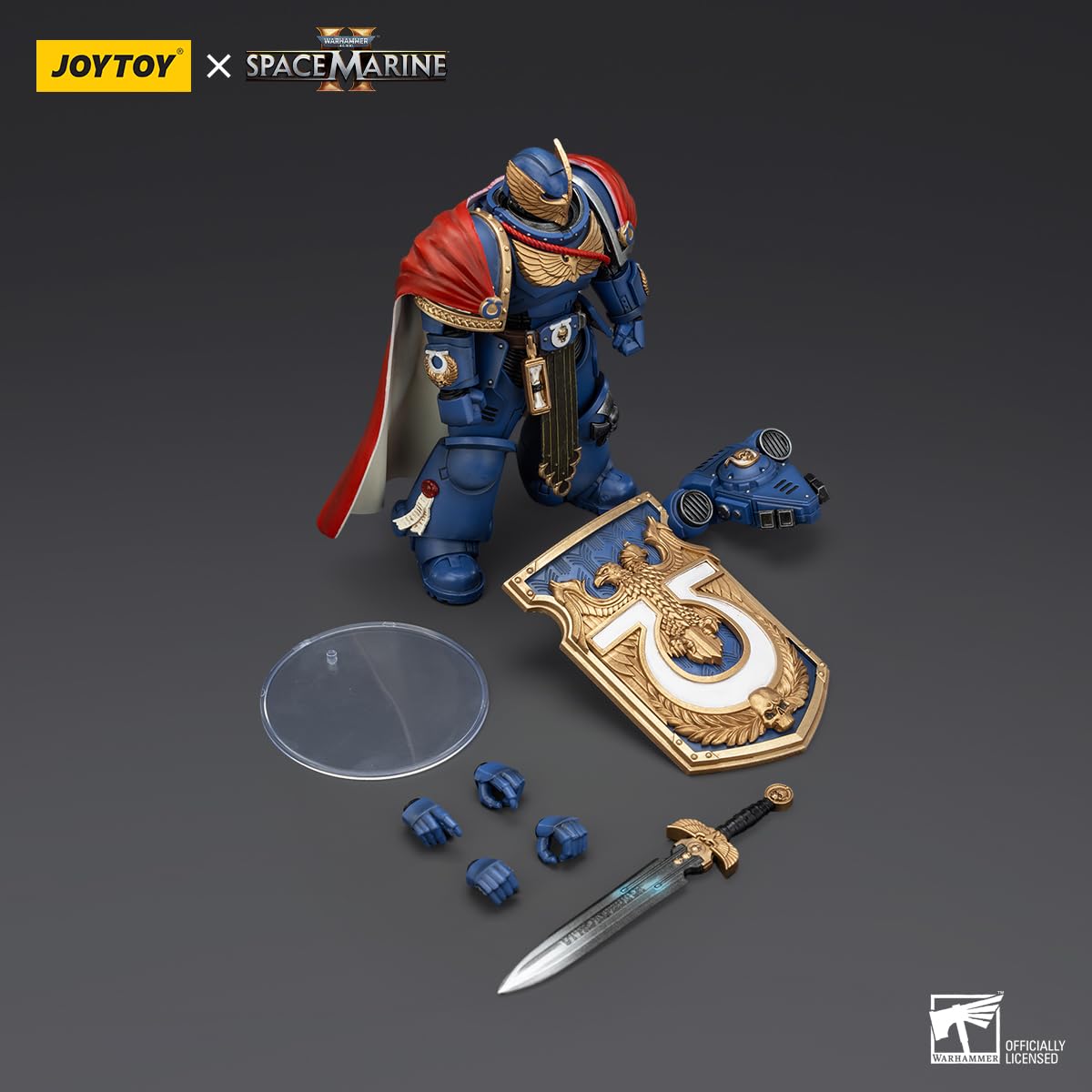TOYVERSE JOYTOY 1/18 Actionfigur Warhammer 40.000, Space Marine 2, Ultramarines Victrix Honour Guard mit Storm Shield und Power Sword, bewegliche Gelenke, Charaktermodell, ab 15 Jahren