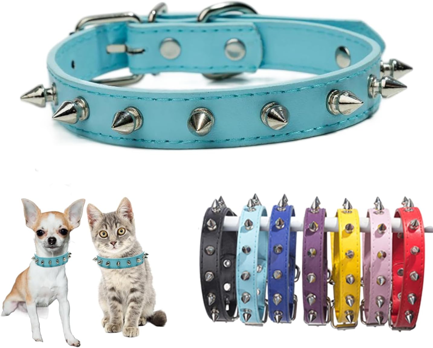 Spike Dog Collar for Medium Dogs Spiked Cat Collar Stud Puppy Collar M