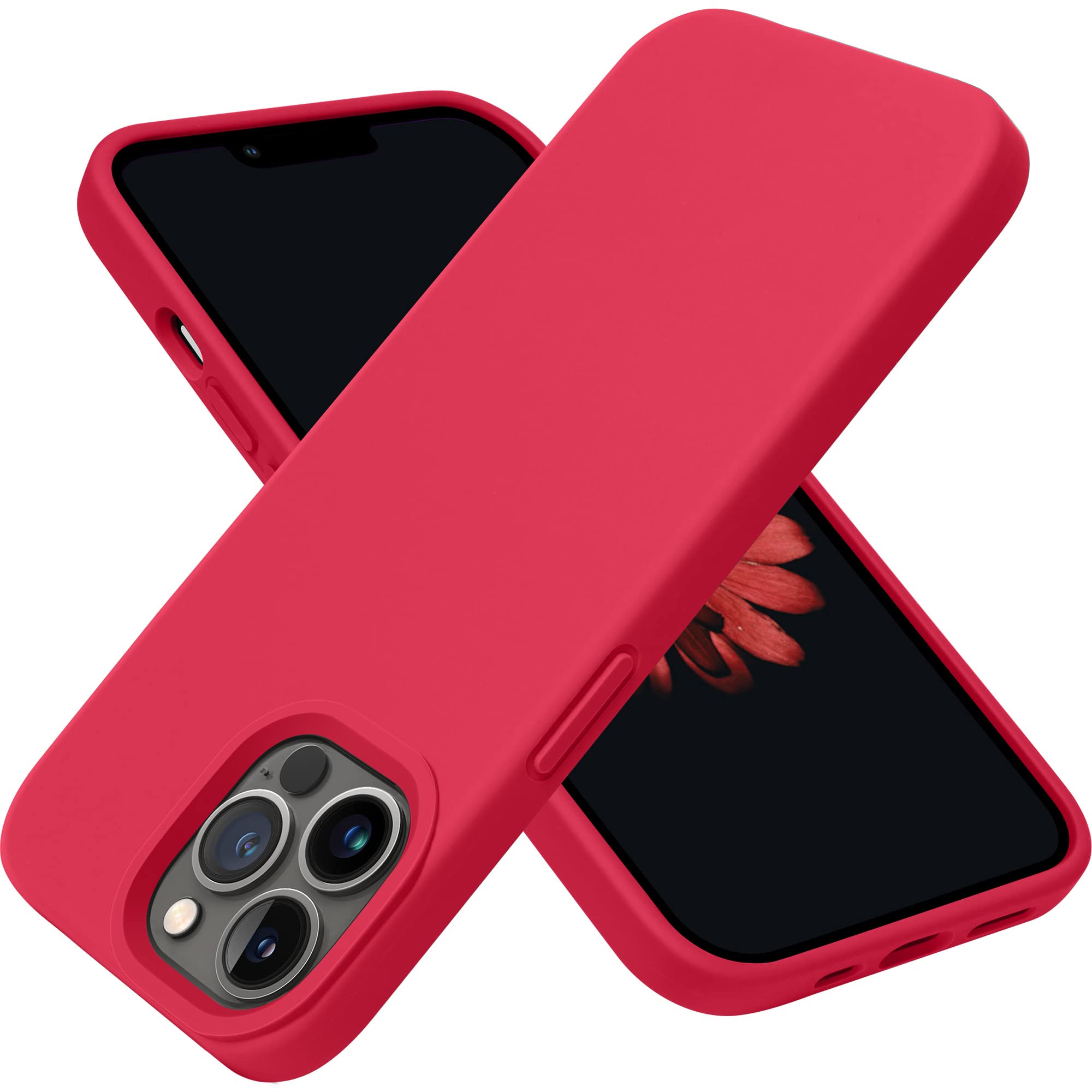 OTOFLY Designed for iPhone 13 Pro Max Case, Silicone Shockproof Slim Thin Phone Case for iPhone 13 Pro Max 6.7 inch (Red)