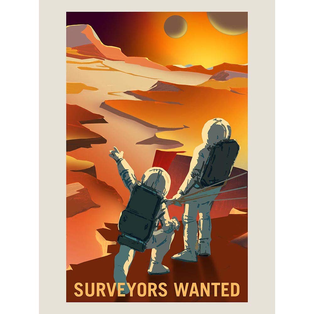 Wee Blue Coo Nasa Space Exploration Job Advert Surveyors Art Print Poster Wall Decor 12X16 Inch