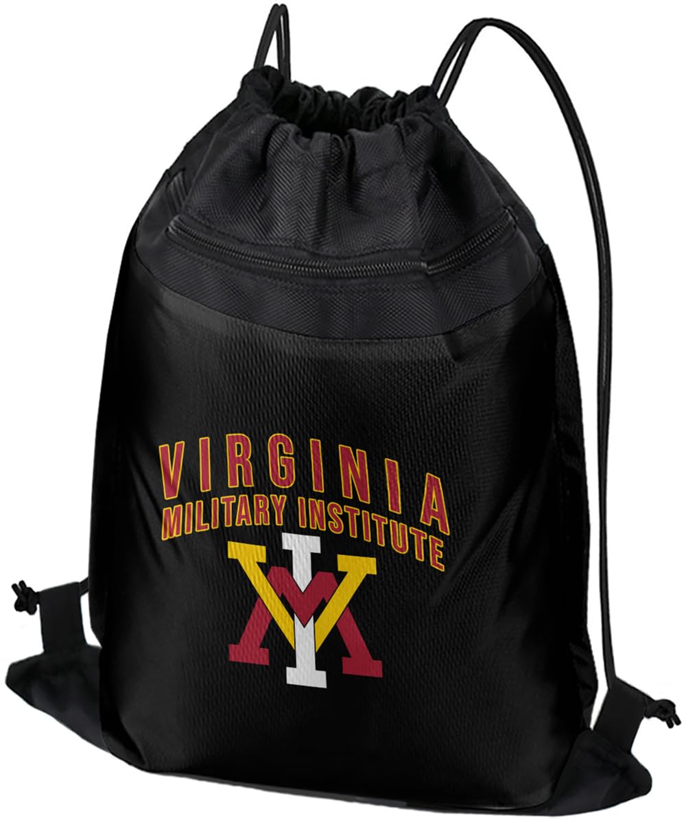 Campus Lab Virginia Military Institute Primary Logo Drawstring Backpack Sports Bag Sackpack, Perfect for Gym, Yoga, Practice or Travel