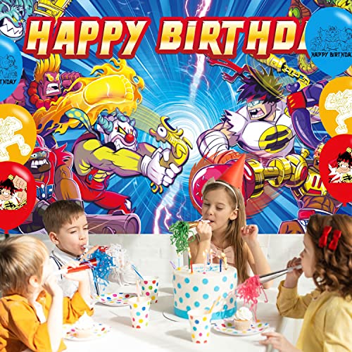 Akedo Ultimate Backdrop Birthday Banner For The Arcade Warriors Birthday Party Supplies Cartoon Akedo Ultimate Photograph Background Photo Booth 5X3Ft #TOP4