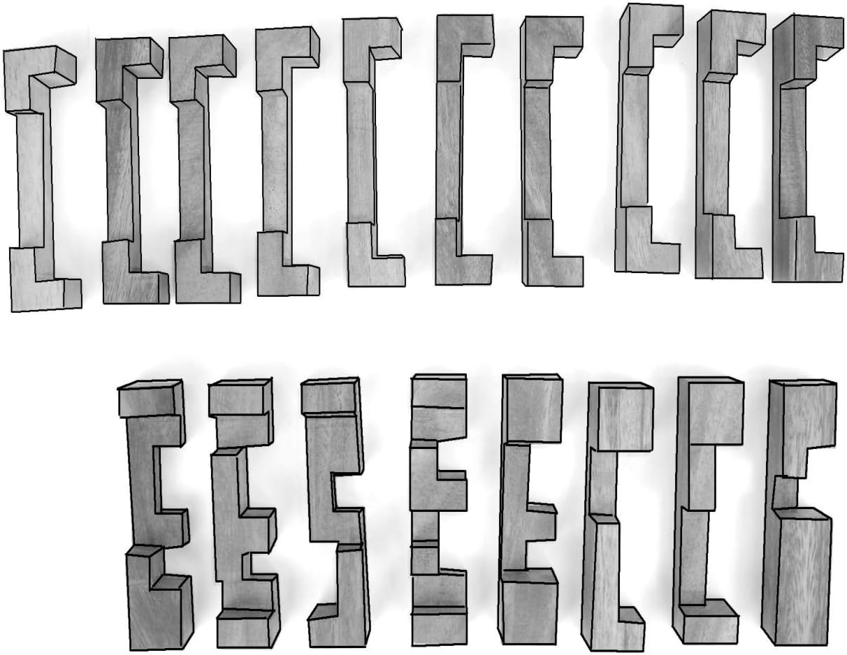 Logica Giochi art. Mega Pietra Molare 18 pz - Rompicapo 3D ad Incastro in Legno - Difficoltà 5/6 INCREDIBILE - Collezione Leonardo (Grande)
