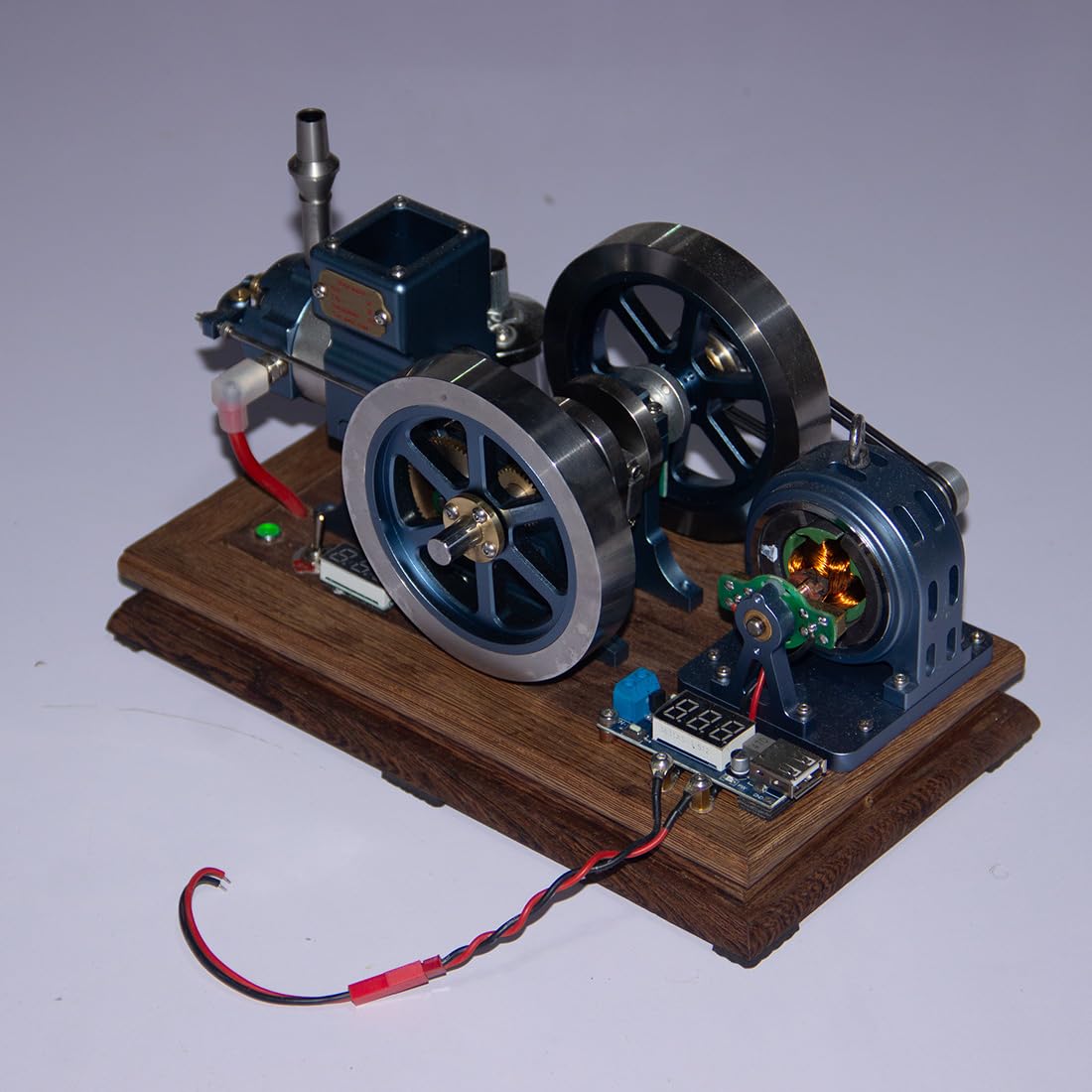 BAUBAUPLAY Modellino di motore a combustione, vintage, orizzontale, a quattro tempi, raffreddamento ad acqua, motore a benzina, in metallo, giocattolo educativo, regalo di compleanno