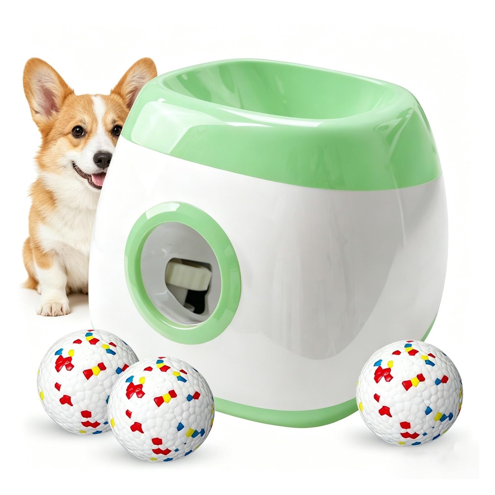 1 Uds. Máquina interactiva de Lanzamiento de Pelotas de Tenis for Entrenamiento de Perros(Green-Upgrade)