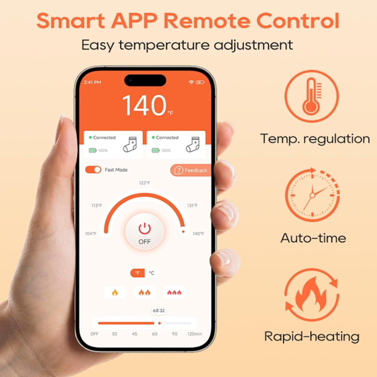 Calcetines Térmicos Lavables A Máquina con Control De Aplicación Medias Calentadoras De Pies Eléctricas para Esquí De Invierno Gris
