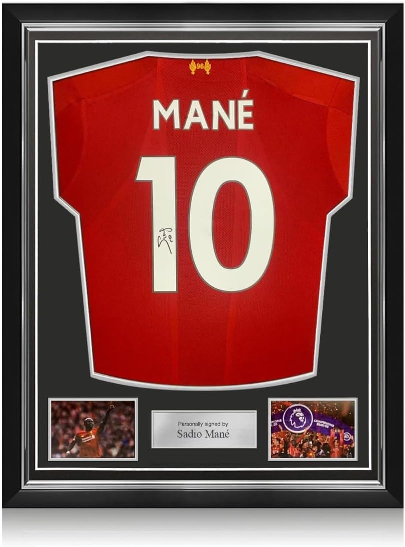 Exclusive MemorabiliaSadio Mane Signed Liverpool 2019-20 Football Shirt. Superior Frame