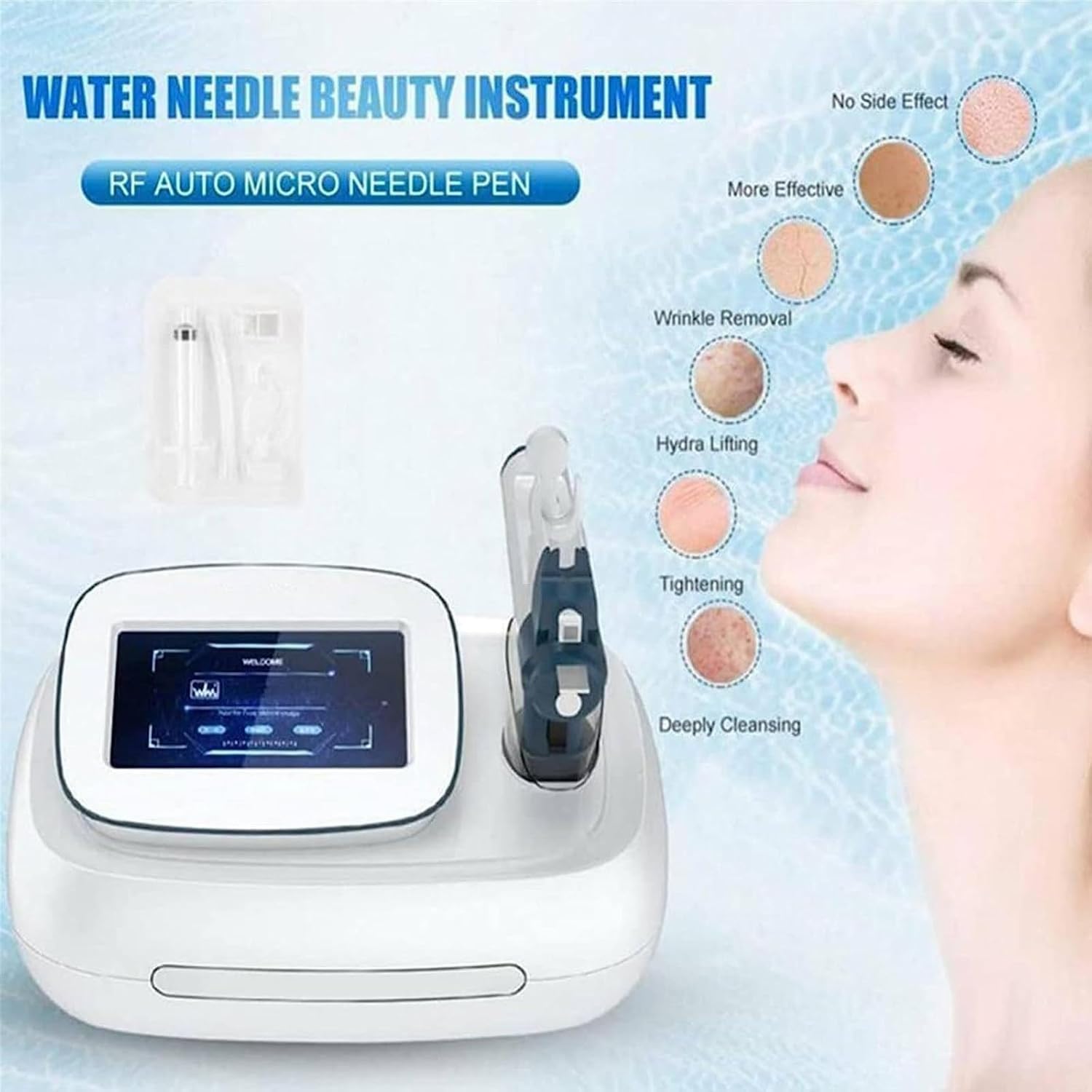 Nadelfreies Mesotherapie-Gerät Mit Mikrokristall-Technologie für tiefenwirksame Faltenreduzierung & Hautverjüngung | Feuchtigkeitspistole mit Vakuumdruck für schmerzfreie Behandlung
