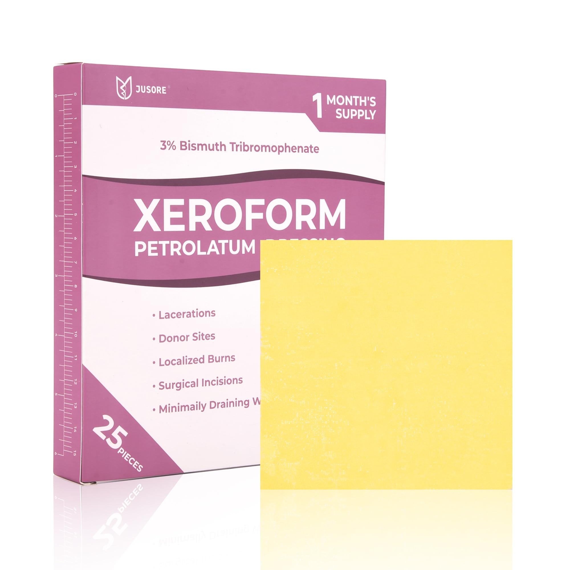 JUSORE Xeroform Petrolatum Dressing 4"x4" - FSA-HSA, Non Stick Gauze Pads — Amazon image 7