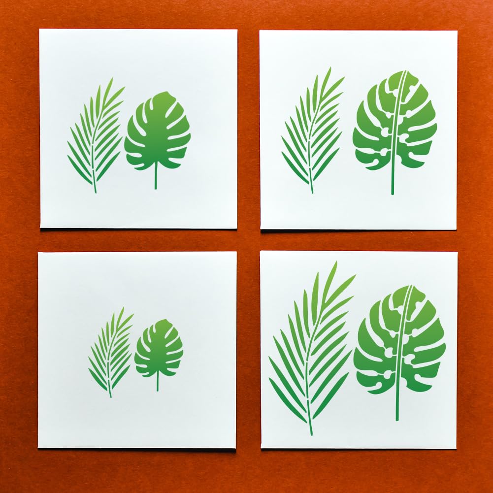 MAYJOYDIY 4 x tropische Blatt-Schablonen, Monstera-Palmenbltter, Schablone,  15,8 - 30 cm, 4 Gren, mit Pinsel, wiederverwendbar, groe Blattschablonen  zum Malen auf Wnden, Holzmbeln, DIY, : Amazon.de: Kche, Haushalt & Wohnen