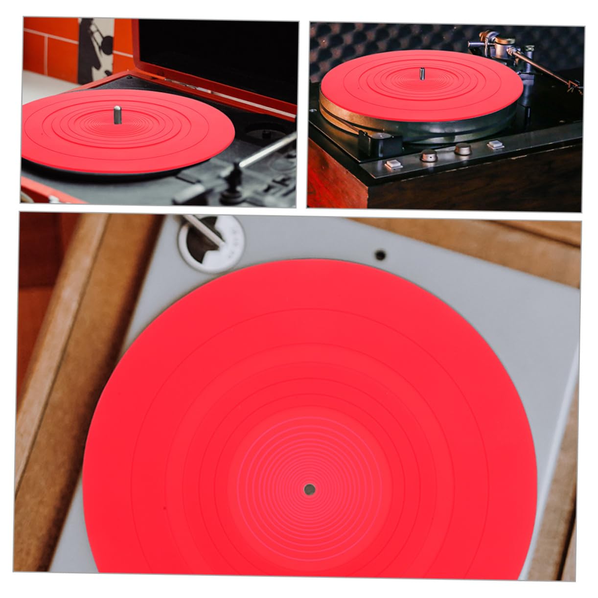 Tappetino Antistatico Mantiene Pulito e Stabile per Giradischi in Silicone 2 Pezzi Protezione per Dischi in Vinile Piatto Vinile