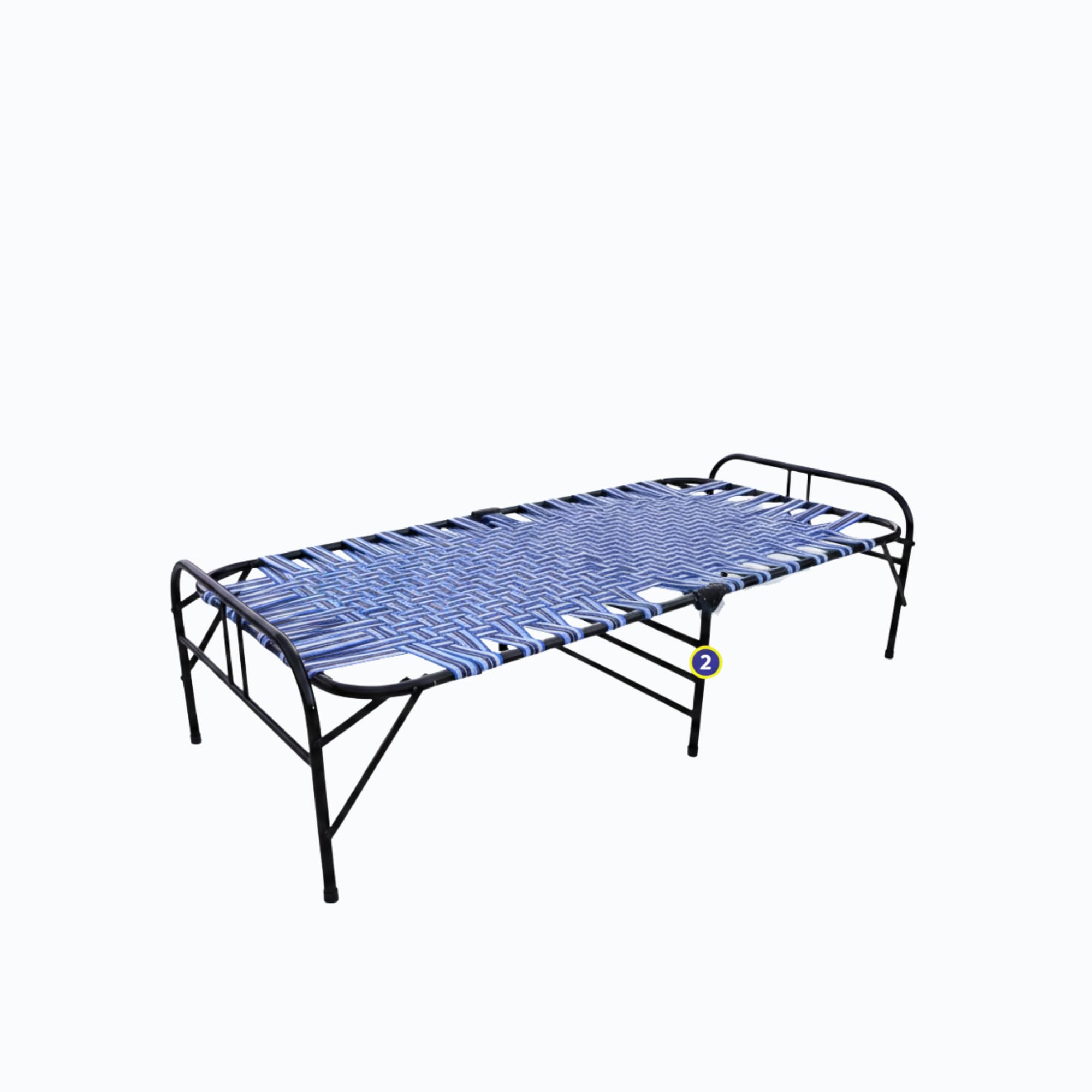LUSTER Single Person Bed for Indoor & Outdoor Use, Lightweight, Comfortable, Design Holds Adults, Men, Women Kids Up to 310 Kgs (Blue Niwar Bed)