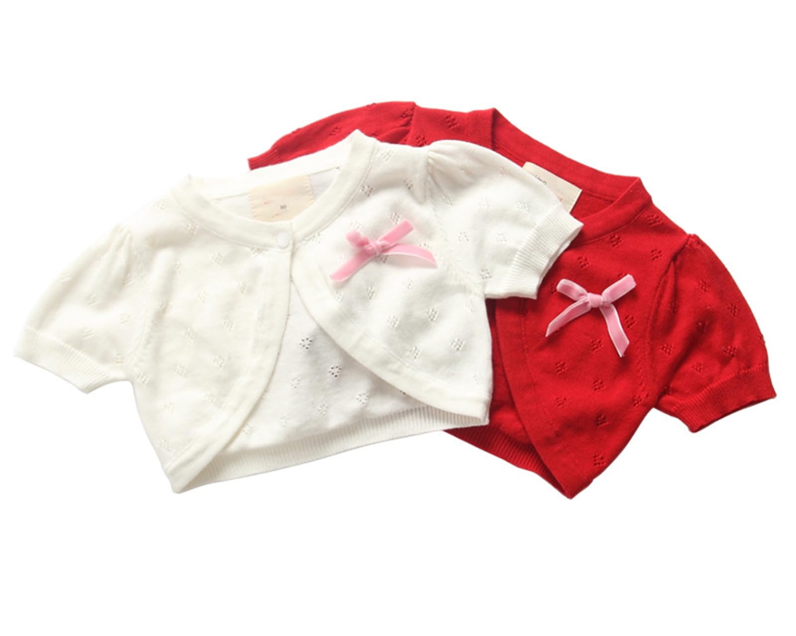 Bolero Cardigan para Niña,Chaqueta de Punto Floral Manga Corta, Chaqueta de Hombro, Vestido de Comunión