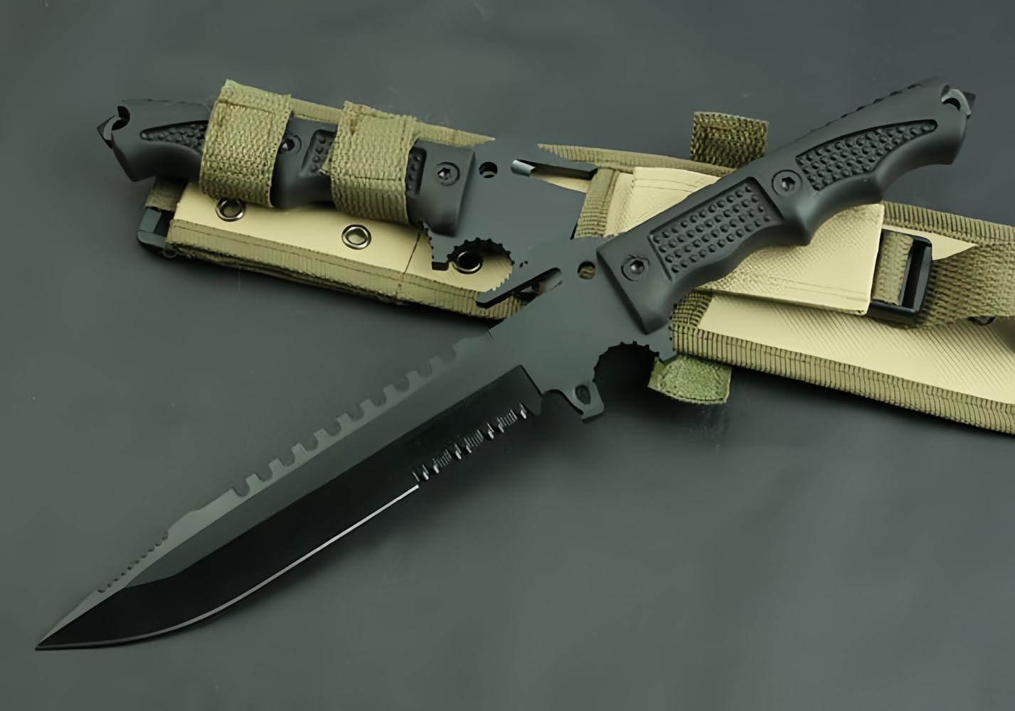 FARDEER Knife GJ29 Outdoor Camping Tool Knife, zawiera brązową skórzaną osłonę, narzędzie kempingowe do wędkowania, polowania, aktywności sportowej