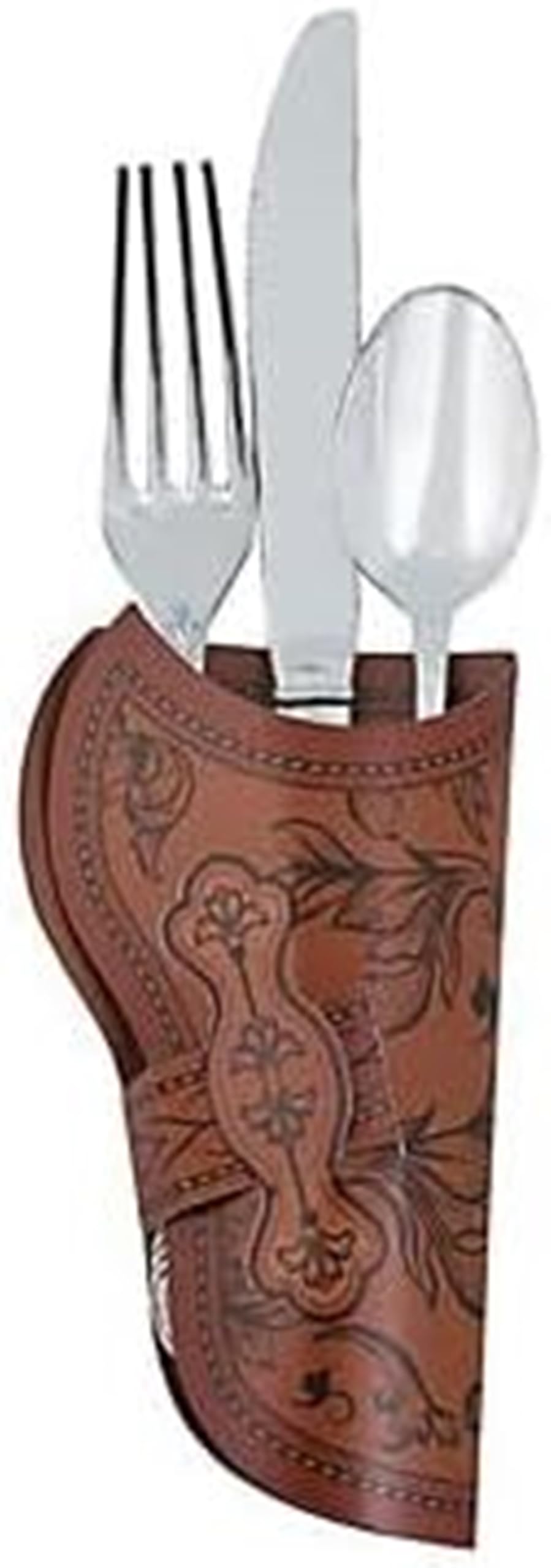 HAPPY DEALS ~ Cowboy Holster Silverware Holders | 24 Pack | 5.5 Inch |Western Party | Cardstock Brown
