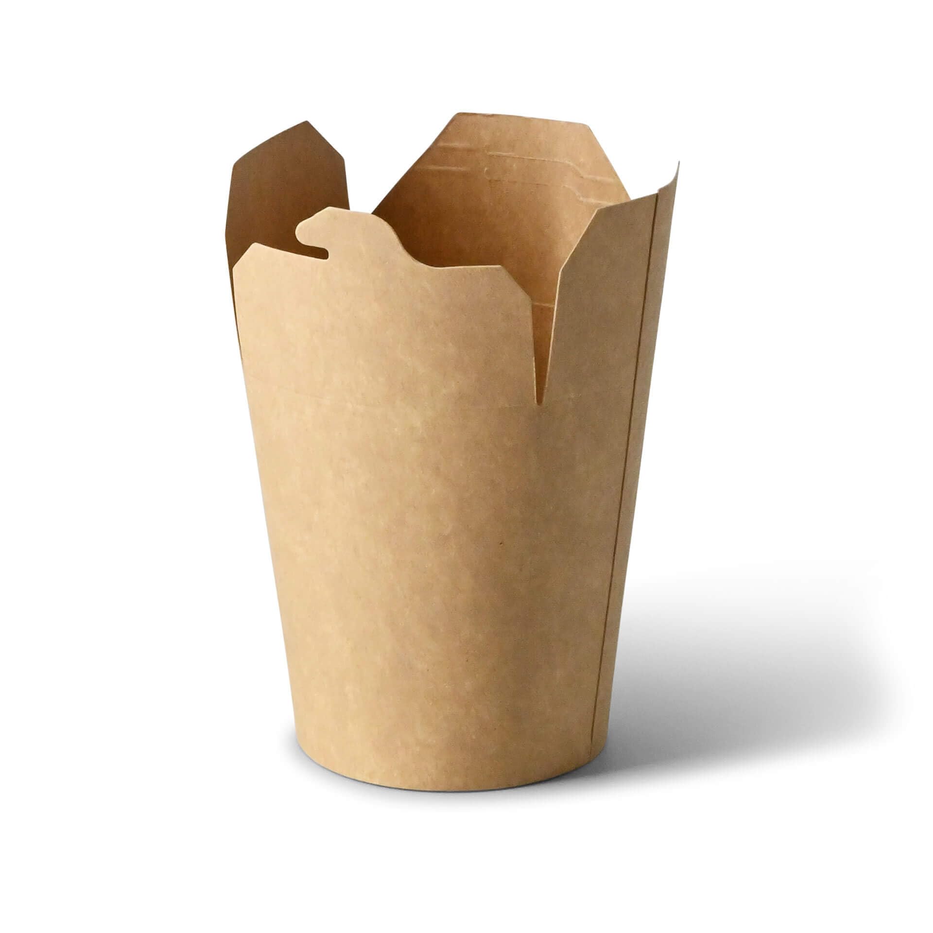 BIOZOYG Caja para fideos 500 unidades 800 ml, marrón Â- Cajas asiáticas de cartón Â- Cajas para llevar con revestimiento interior de PE Â- Envases para llevar, snacks asiáticos, envases desechables