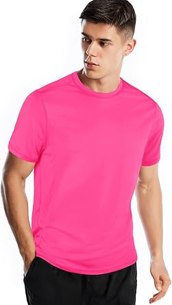 Zengjo Athletic Shirts for Men Short Sleeve Quick Dry Moisture Wicking Tee | Stretch jersey, tagless neck, 4-needle flatlock seams, workout sessions, gym training, running, outdoor exercise