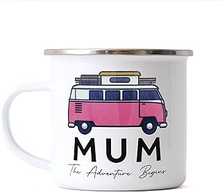 That's Nice That Mum's Camper Van Mugs - Mum's Enamel Mug For Camper Van Accessories - Mothers Day Presents -Ideal Mothers Day Gifts From Son - Perfect Camping Mug Birthday Gifts