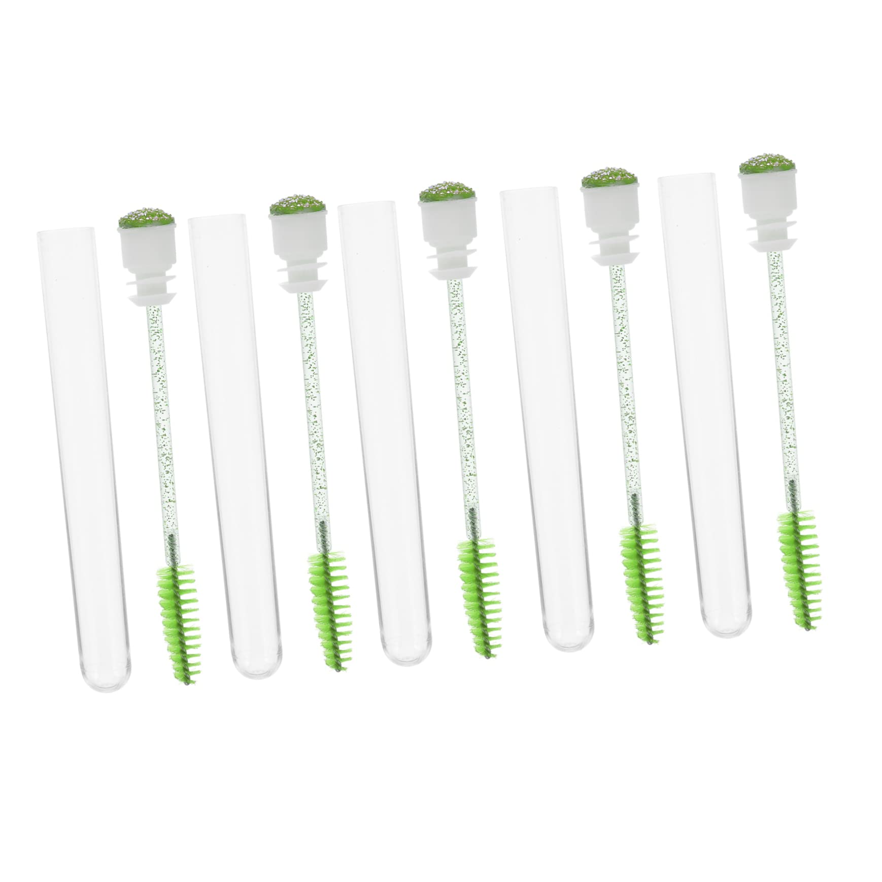 LIFKOME Eyelash Brush Tube Glitter 10pcs Lash Brow Comb Diamond Deep Green Non-scratch Material for Comfortable Use