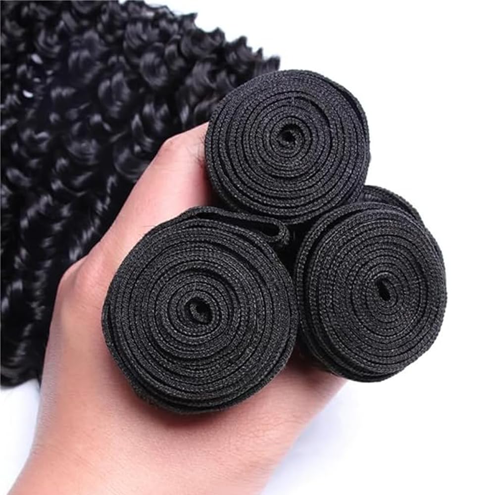 Human Hair Bundles Extensions de cheveux humains #1B Natural Black Color Curly Wave Brazilian Remy Virgin Human Hair Extension 100g/Bundle Total 300g 16 18 20 Inch
