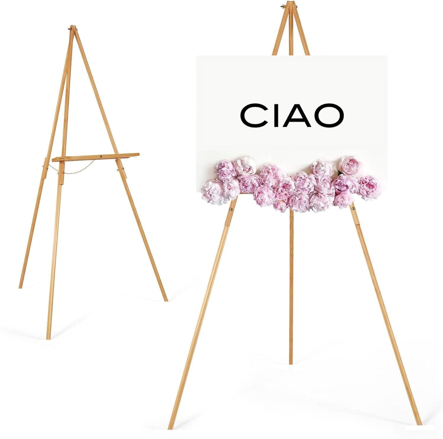 Cavalletto Pittura 160cm, Cavalletto Grande per Dipingere in Legno, Portatile con Treppiede, Regolabile Professionale, per Studio Artistico, Mostre, Matrimonio, Tableau, Quadro Disegno