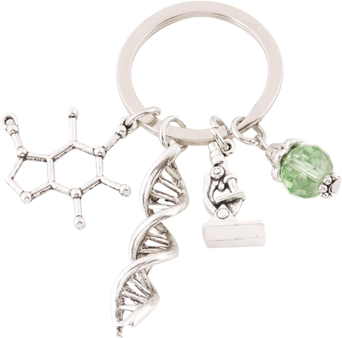 ZHENGCI Keychain Biochemical Instrument Keychain Science Jewelry Microscopes DNA Doctor Pendants Neuron for Key Chains Biology for Key